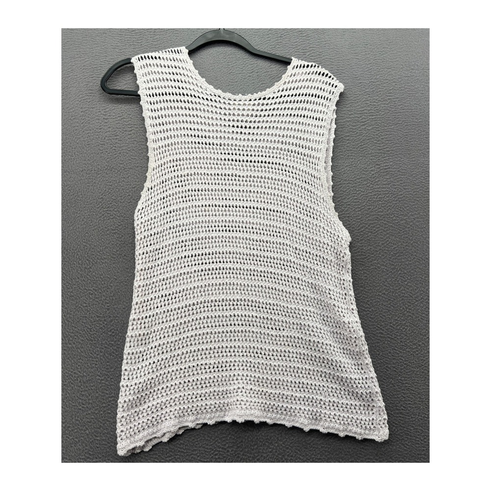 Wilfred Aritzia Crochet Knit Tank Top Lavender Purple Sleeveless Scallop Hem M